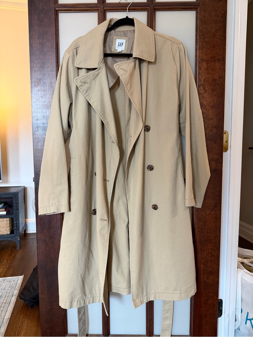 GAP Beige Double-Breasted Trench Coat